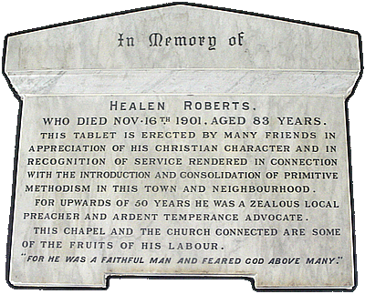 Stone tablet in memory of Healan Roberts