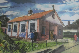 Painting of Woodlands Park Chapel, 1935